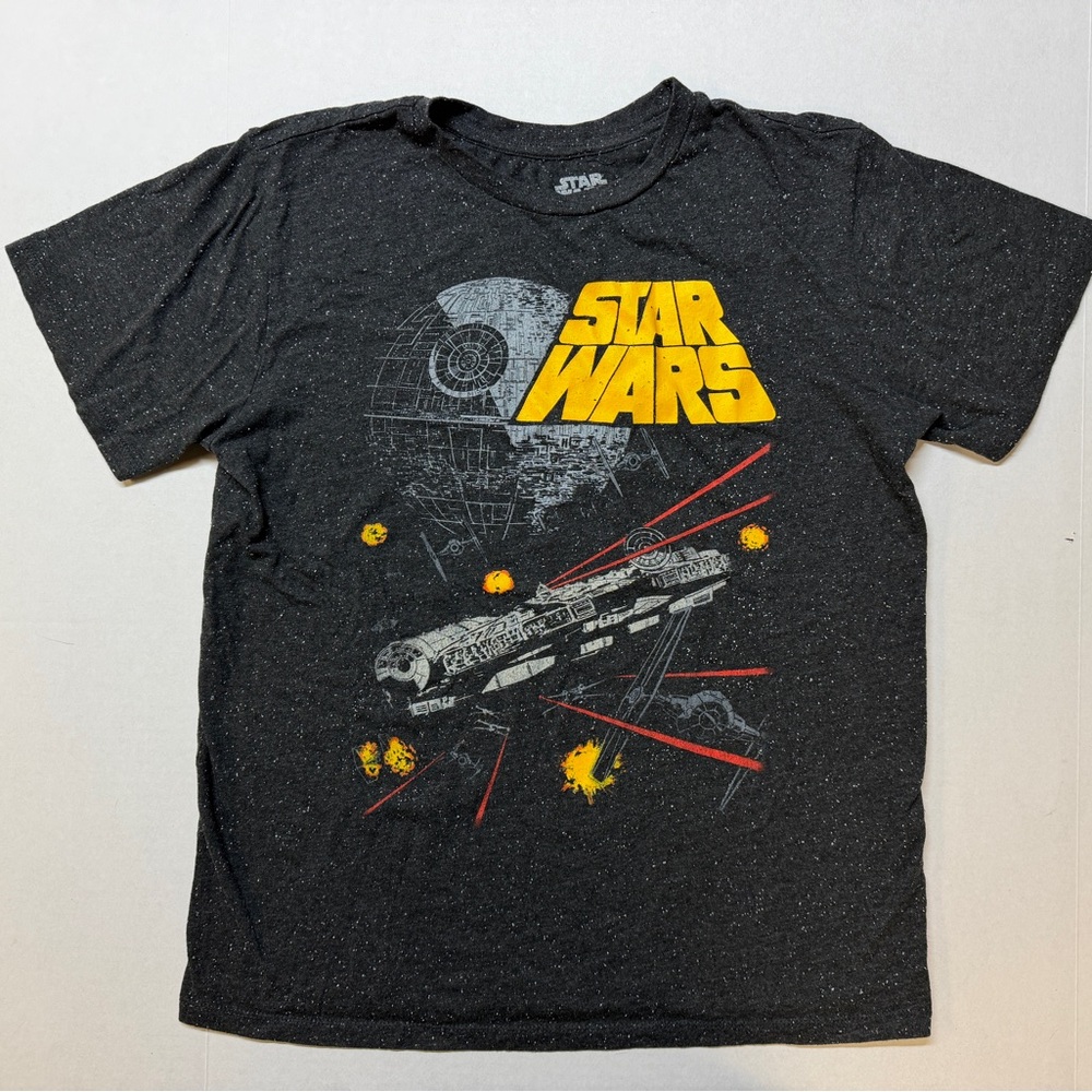 Star Wars Millennium Falcon Charcoal Grey Speckled Large Graphic TShirt
